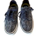 Vans Shoes Blue Low Top Canvas Knit Sneakers Size Women's 6.5 Photo 1
