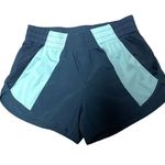 Walmart Color Block Two Tone Blue Striped Athleisure Shorts Photo 0