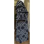 Free People  Black White Floral Print Boho Dress Size 2 Ruffle Bell Sleeve Photo 6