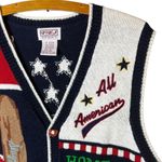 Vintage PBJ Sport Women’s Sz XL Baseball Theme Vest Button Down All American Photo 2