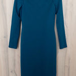 Eliza J Womens Dress Size 4 Teal Sheath Off Shoulder Classic Chic Formal Event Photo 0