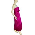 VINTAGE 1980'S JEWEL TONE PINK VICTOR COSTA STRAPLESS SATIN FORMAL DRESS (8) Photo 2
