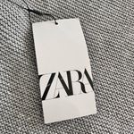 ZARA NWT  Metallic Silver Open Back Knit Top Photo 5