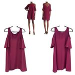 Chelsea28 Elegant Burgundy‎ Cold Shoulder Dress Sz Small Photo 2