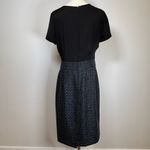 Banana Republic Sheath Dress V-Neck Black Top Navy Plaid Skirt Women’s Size 10 Photo 5