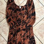 A New Day Black and Brown Abstract Long Sleeve Dress Photo 4