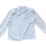 Vintage 90s White Button Top with Pearl Detailing and Eyelet Embroidery🔥 Size 14 Photo 2