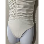 Jade Swim White Yara Shirred One Piece Swimsuit Strapless NWOT Size S Photo 4