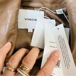 Vince 100% lambskin cropped leather long sleeve jacket Photo 11