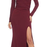 Dress the Population Dress The Population Carmen Long Sleeve Trumpet Maxi Gown Dress Burgundy XS Photo 0