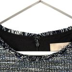 Loft Tweed Blue Black White Fringe Sheath Career Dress Women's Size 6 NWT Photo 4