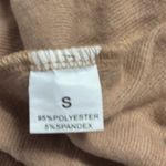 High Neck Tan Nude Ribbed Long Sleeve Micro Mini Shirt Dress Womens Small Photo 7