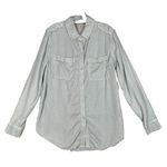 Anthropologie Holding Horses Shirt Womens Small Blue Chambray Pearl Snap Western Photo 0