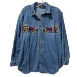 Bobbie & Brooks Vintage Bobbie Brooks Shirt Womens Large Denim Cardinal Embroidered Size Large Photo 0