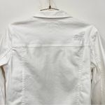 Melrose and Market White Denim Jacket Size Medium Cropped Distressed With Pocket Photo 3