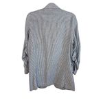 Max Studio NWOT Navy & White Pinstriped Linen & Rayon Rouched Sleeve Blazer Med Photo 1