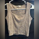 Zenana Outfitters  Ribbed Beige Cropped Tank Top Photo 2