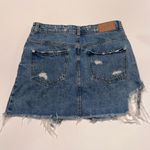 ZARA ‎ Distressed Signature Denim High Waisted Mini Skirt in Classic Blue Wash XS Photo 8