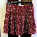 Lucky Brand Dark Red Print Mini Skirt Size Large Photo 0
