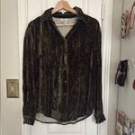 Allison Taylor Leopard vintage velvet button down shirt Photo 1
