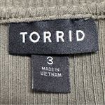 Torrid  Olive Green Knit Henley Scoop Neck Long Sleeves Top Photo 7