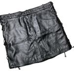 Black Side Laced Mini Leather Skirt size Medium Photo 1
