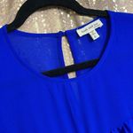 Faith and joy  royal blue flutter sleeve chiffon blouse, size S, oversized Photo 1