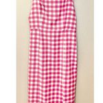 Finders Keepers  Gingham Gigi Pink and White Midi Sheath Slit Dress Fuchsia Check Photo 3