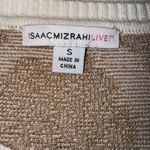 Isaac Mizrahi Live Floral Button‎ Front Cardigan Sweater Cream Small Gold Photo 3