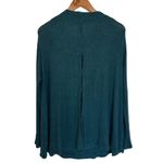 We The Free  Women’s Teal Lover Rib Split Back‎ Long Sleeve Top Medium Photo 1