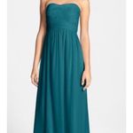 Donna Morgan Strapless Formal Maxi Party Dress Jade Teal Pleated  ModCloth Size 2 Photo 2