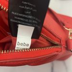 Bebe Fabiola Dome Logo Satchel Crossbody Handbag, Ruby Red Orange Excellent Photo 10