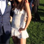 Selfie Leslie Mermaid White and Tan Undertoned Strapless Mini Cocktail Dress Photo 1