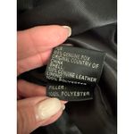 Vintage High End Black Leather Long Coat Real Fox Collar & Wrist Women Med Photo 6