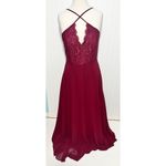 Hayley Paige Occasions Sleeveless Lace Bridesmaid Dress 52017 Maroon Red Size 10 Photo 2