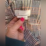 Anthropologie Hazelle Blue Tan Orange Slim Seersucker Paperbag Waist Shorts 4 Photo 1