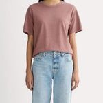 Everlane The Boyfriend Tee in Essential Cotton in Brown Garment Dye, Size Medium Photo 1