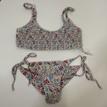 Leonisa NWOT  multi color floral cinch bralette bikini 2 piece set Medium Photo 0