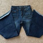 Grace in LA High Waisted Medium To Dark Wash Super Flare Bell Bottoms Boho (28) Blue Photo 2