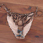 ASOS Design Leopard Animal Print Bikini Bottoms Size 12 Brown Photo 0