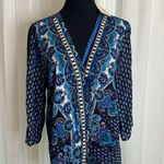Available by Angela Fashion NWT Black & Blue Paisley Blouse Photo 0
