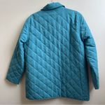 Orvis teal Blue Quilted Barn Coat Button Front Utility Jacket Size Large Photo 1