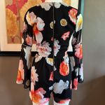 Gianni Bini GB Black Floral V-Neck Lace Up Bell Sleeve Romper Size Small Photo 7