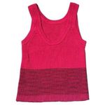 Anthropologie  Pink Colorblock Ribbed Tank Summer Coastal Feminine Dainty S Photo 3