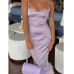 House Of CB  Helena Satin Trim Midi Dress in Orchid Size Large Photo 11