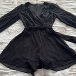 EXPRESS Black Long Sleeve beaded deep V-neck belted festival Wrap Romper siz XXS Photo 13