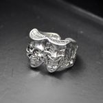 Gothic Joker Mask Ring Silver Size 8 Photo 3
