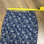VNTG 90s FLORAL SILK MAXI SKIRT NAVY WITH CREAM FLOWERS PRINTED ALL OVER LINED Blue Size M Photo 10