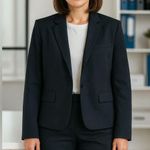 ZARA  One Button Blazer Jacket in Navy Photo 0