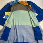 Lands End Multicolor Color Block Open Cardigan Blue Orange White Pockets Artsy S Photo 7